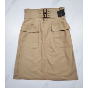 Zara Beige Mini Skirt with Buckle Detail